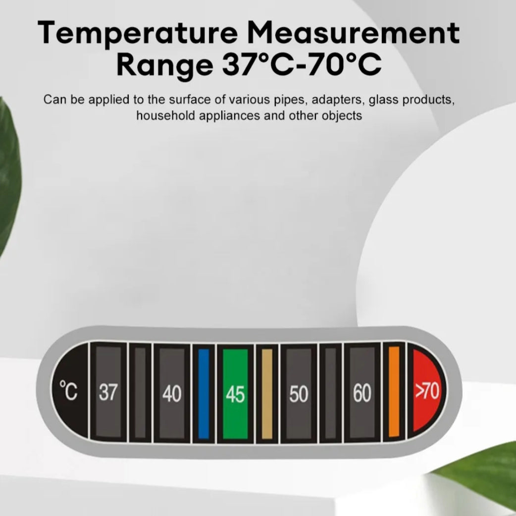 Milk frother/steamer temperature strip. Adhesive backing.